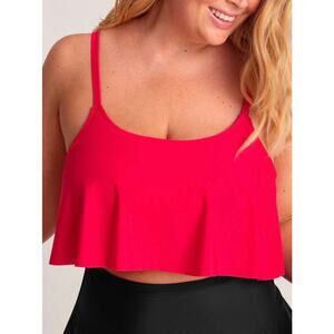 Brand New Shapermint Essentials Women's Size Small Swim Ruffled Bikini Top